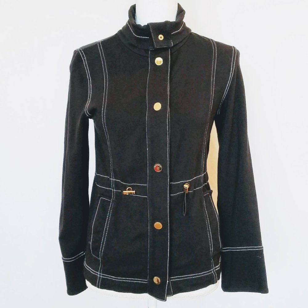 Jones New York Sport Black Long Sleeve Knit Jacket